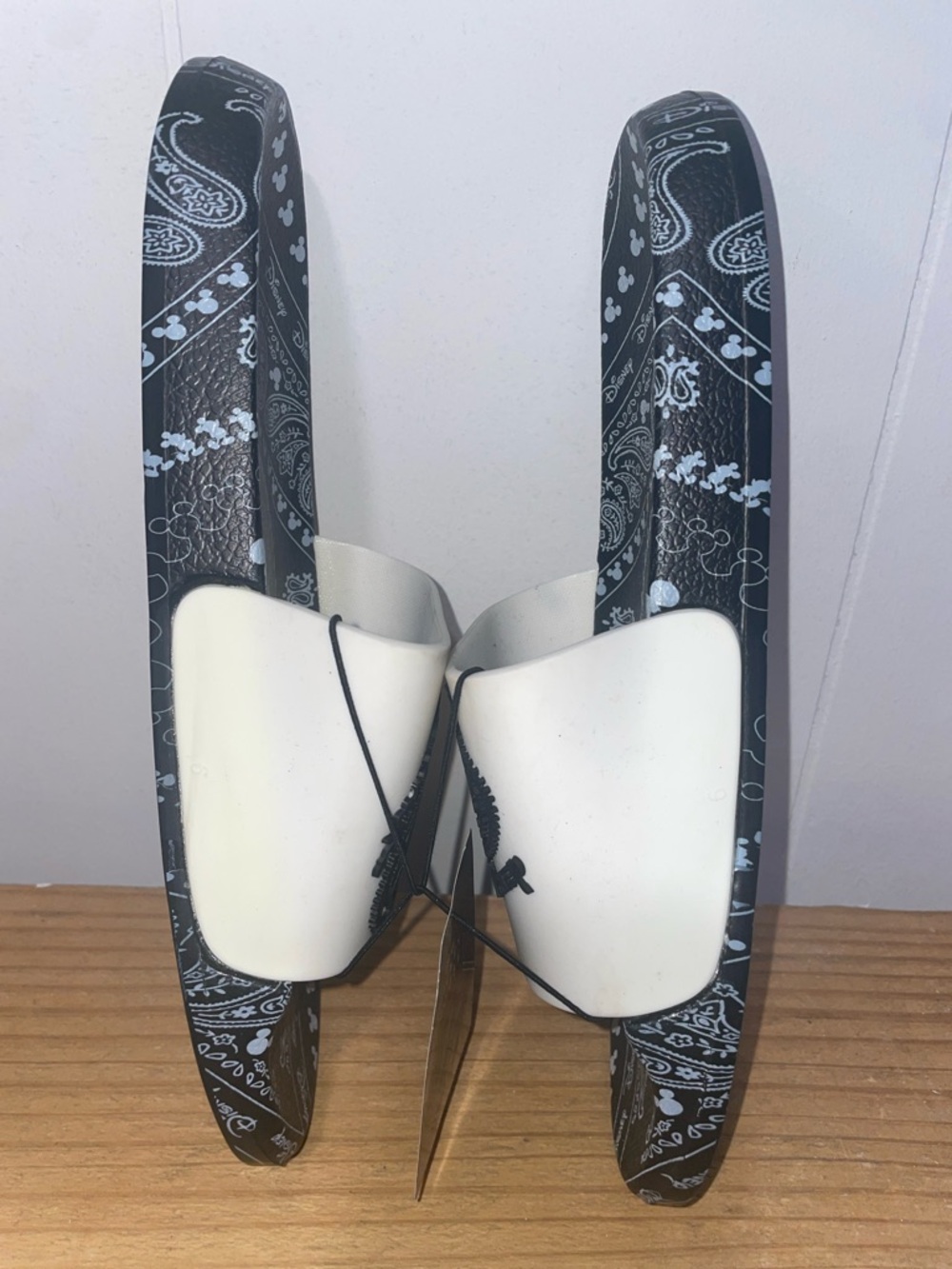 Disney Black & White Paisley Mickey Slide Sandals - Picture 3 of 5